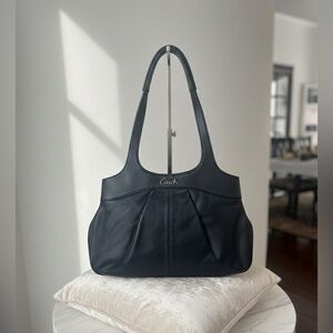 Coach Lexi Navy Shimmer Leather Tote Bag Vintage